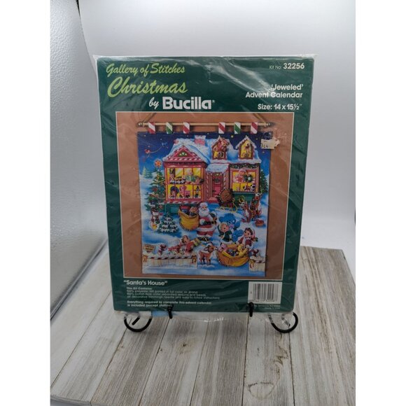 Bucilla Jeweled Advent Calendar Kit "Santa's House" 14" x 15.5" Christmas Decor